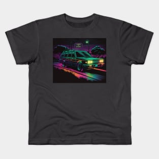 Retro Neon 80s Station Wagon - I have to poop Kids T-Shirt